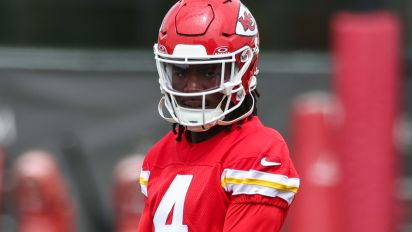Getty Images - KANSAS CITY, MO - MAY 22: Kansas City Chiefs wide receiver Rashee Rice (4) during OTA's on May 22, 2024 at the Chiefs Training Facility in Kansas City, MO. (Photo by Scott Winters/Icon Sportswire via Getty Images)