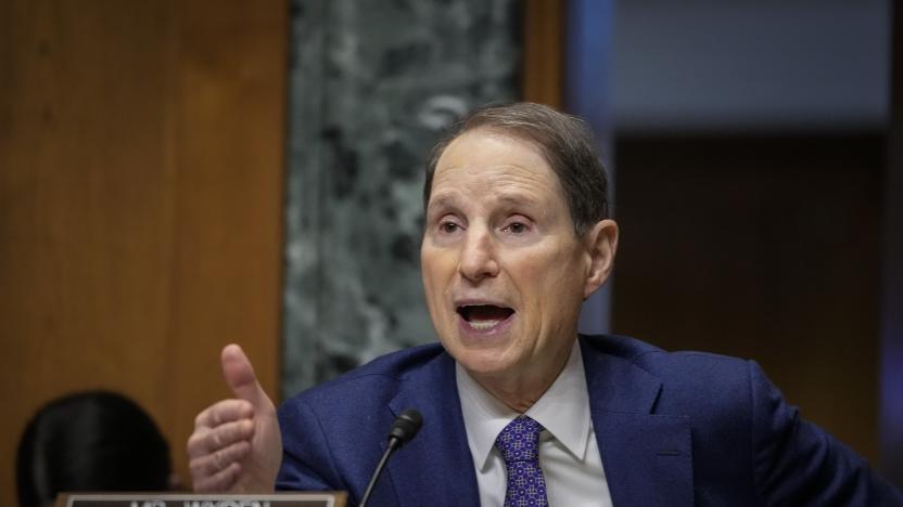 WASHINGTON, DC - FEBRUARY 8: Committee chairman Sen. Ron Wyden (D-OR) questions U.S. Surgeon General Dr. Vivek Murthy during a Senate Finance Committee hearing about youth mental health on Capitol Hill on February 8, 2022 in Washington, DC. According to a recent report from the Surgeon Generals office, rates of psychological distress among young people, including symptoms of anxiety, depression, and other mental health disorders, have increased since the pandemic began. (Photo by Drew Angerer/Getty Images)