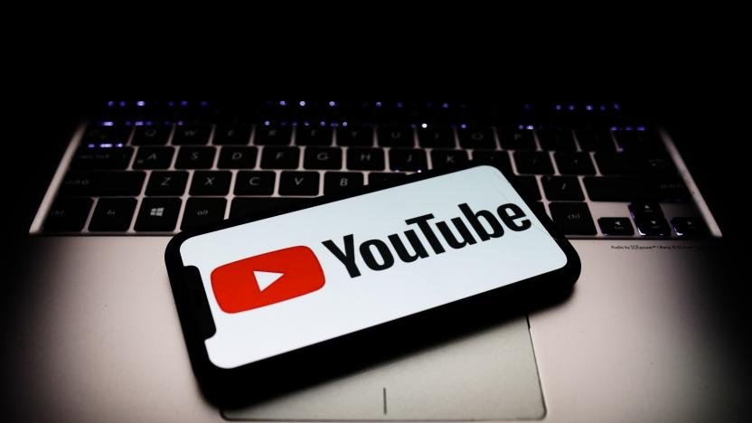 Youtube logo is seen displayed on a phone screen in this illustration photo taken on October 17, 2020. (Photo by Jakub Porzycki/NurPhoto via Getty Images)