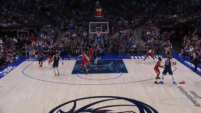 Tim Hardaway Jr. with an and one vs the New Orleans Pelicans