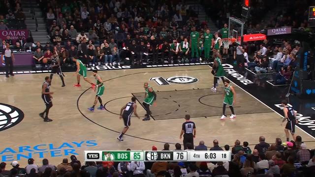 Kyrie Irving with an and one vs the Boston Celtics