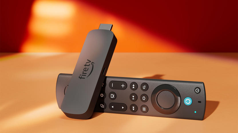 The Amazon Fire TV Stick 4K Max sits on a 