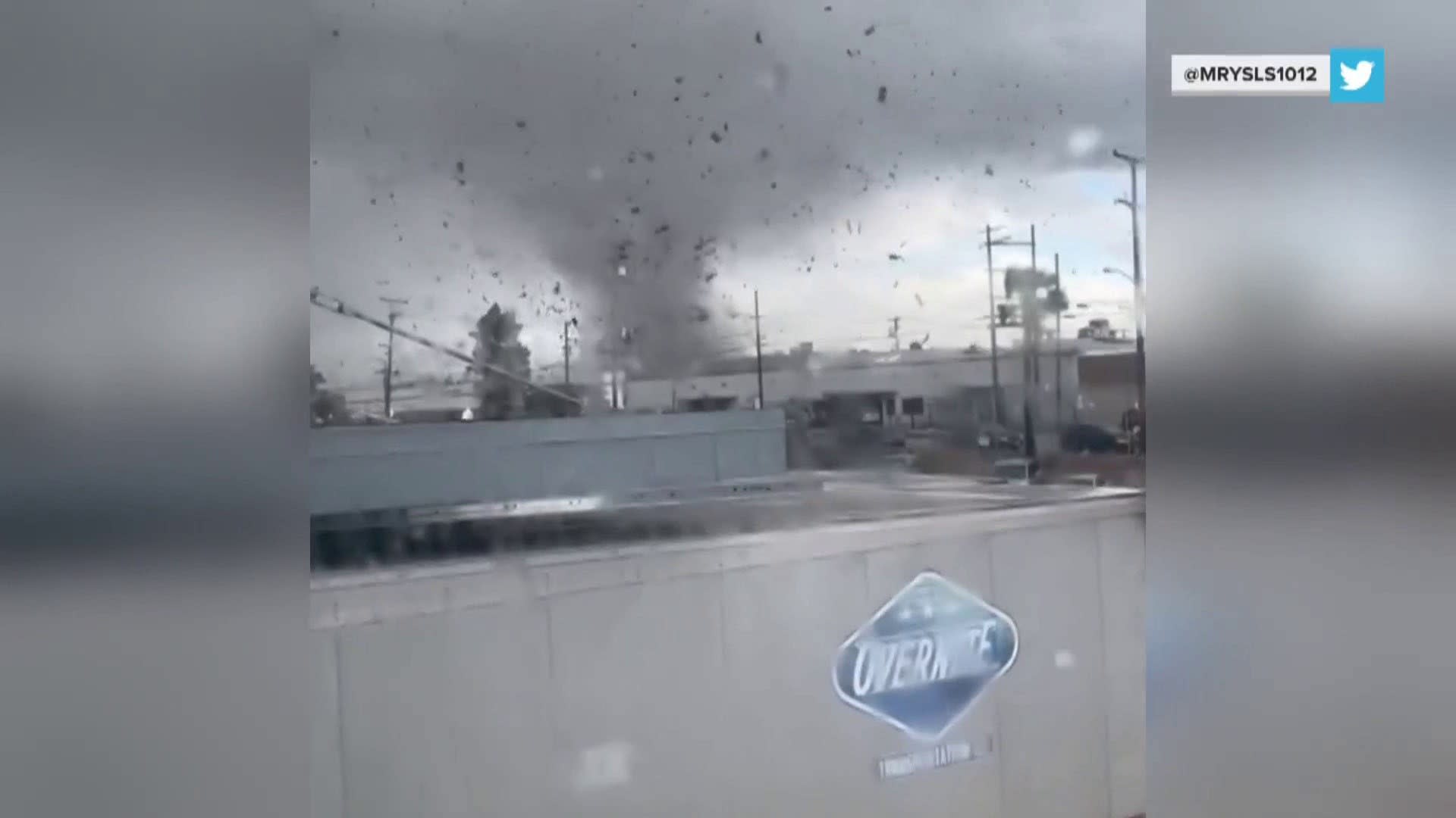 Video shows moment teacher sucked out of classroom during rare California tornado