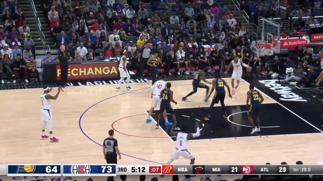 Amir Coffey with an and one vs the Indiana Pacers