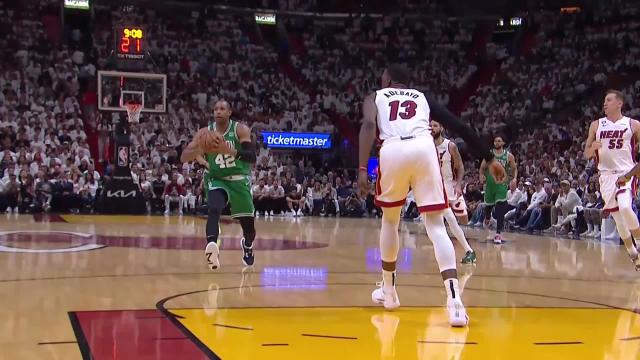 Jaylen Brown with a dunk vs the Miami Heat