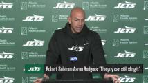 Saleh talks Aaron Rodgers' rehab trajectory at Jets' rookie minicamp