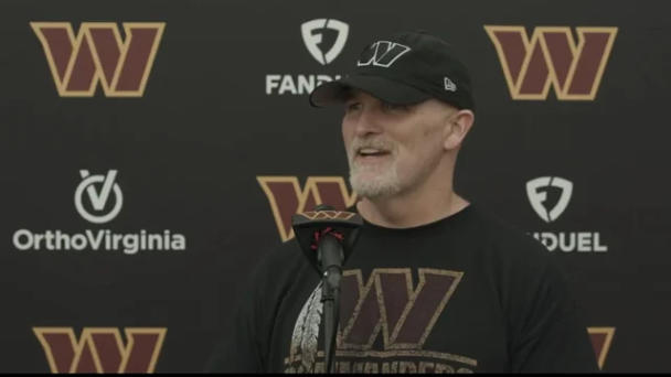 Commanders have 'no organizational comment' on Dan Quinn's T-shirt with portion of old logo
