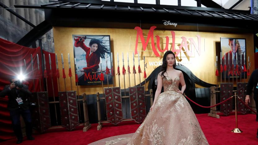 Cast member Liu Yifei poses at the premiere for the film "Mulan" in Los Angeles, California, U.S., March 9, 2020. REUTERS/Mario Anzuoni