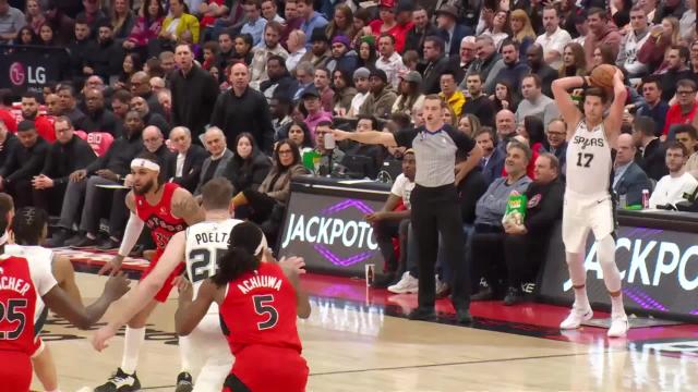 Keita Bates-Diop with an and one vs the Toronto Raptors