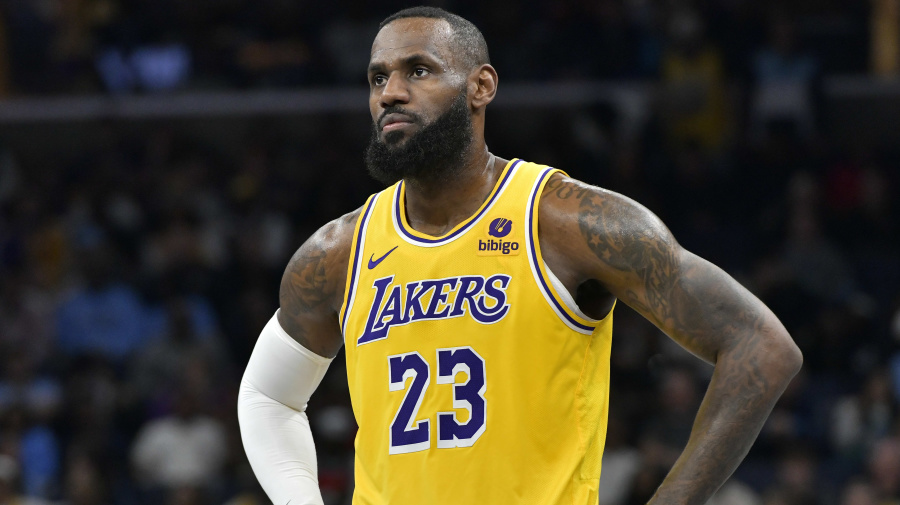 Associated Press - Los Angeles Lakers forward LeBron James (23) stands on the court in the second half of an NBA basketball game against the Memphis Grizzlies Friday, April 12, 2024, in Memphis, Tenn. (AP Photo/Brandon Dill)