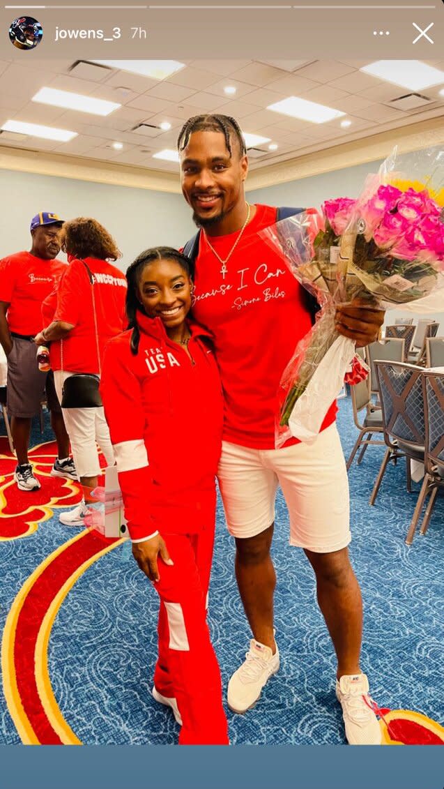 Simone Biles Boyfriend Jonathan Owens Celebrates With Her After Gymnast Makes Tokyo Olympics Team