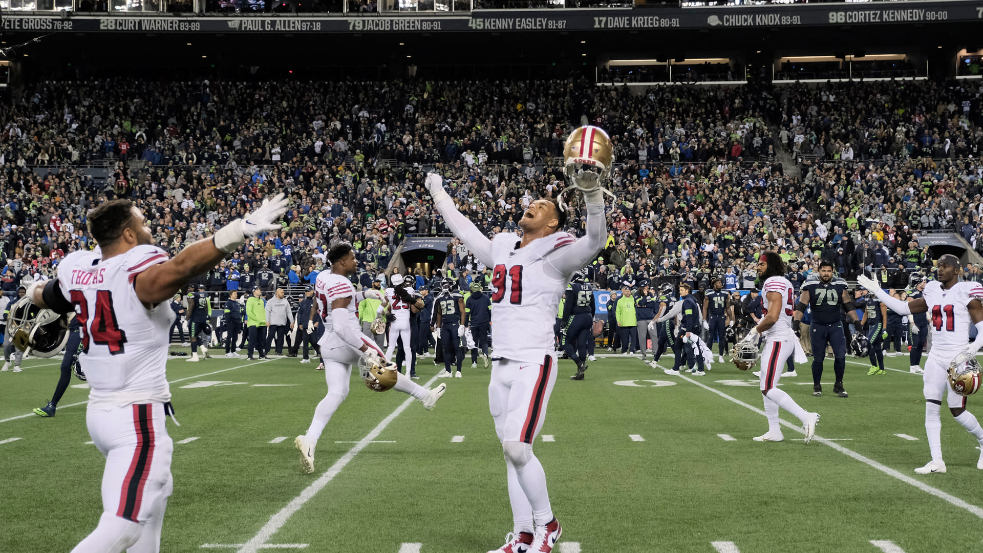 49ers Throw Locker Room Party After Nfc West Clinching Win