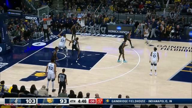 Rudy Gobert with an alley oop vs the Indiana Pacers