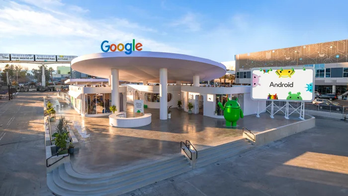 Google's outdoor booth at CES 2024.