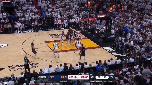 Jalen Brunson with a 3-pointer vs the Miami Heat