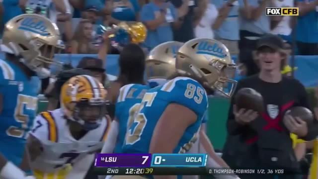 Highlight: UCLA's Greg Dulcich jukes out LSU, breaks away for 75-yard touchdown