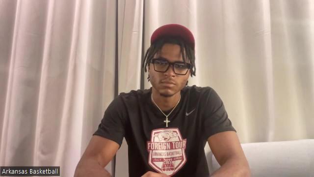 WATCH: Arkansas basketball's Ricky Council IV recaps win over Bakken Bears