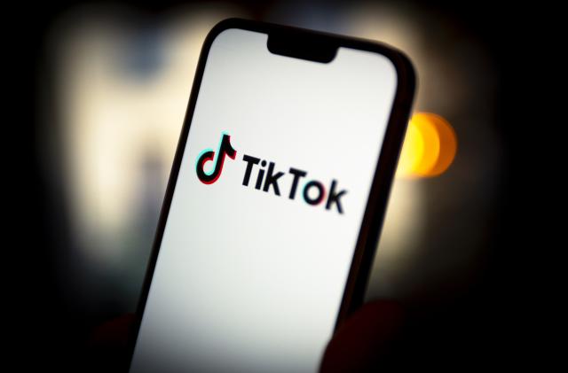The TikTok logo is seen on a mobile device in this photo illsutration on 16 March, 2024 in Warsaw, Poland. (Photo by Jaap Arriens/NurPhoto via Getty Images)