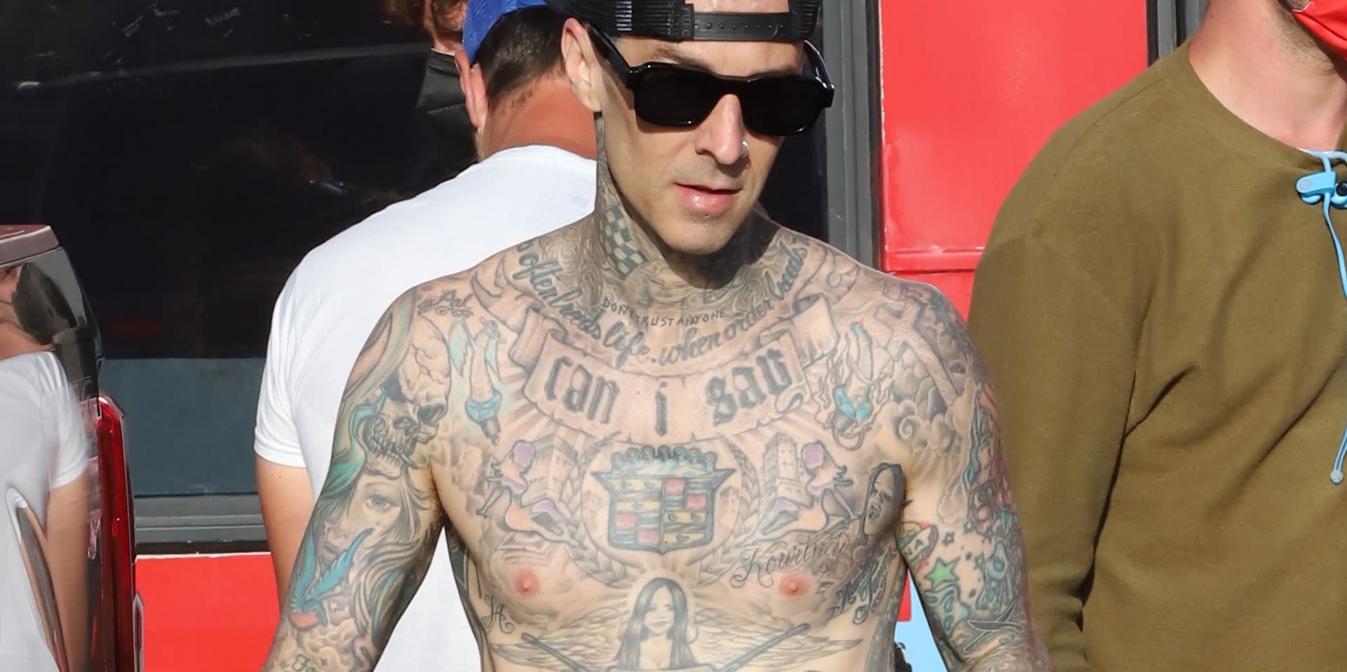 Travis Barker Revealed a Tattoo of Kourtney Kardashian's Name