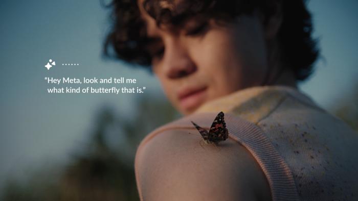 A butterfly on a shoulder.