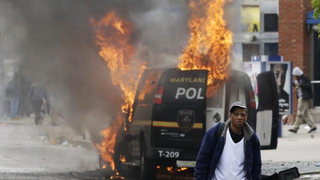 Raw: Protestors and Police in Baltimore