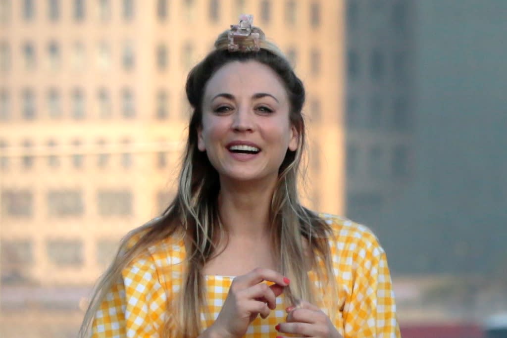 Kaley Cuoco Glows Before the Emmys in Sparkly Yellow Dress and Two Bold Shoes