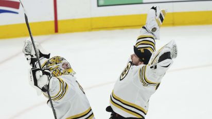 Associated Press - Brad Marchand broke the Boston playoff goals record with his 56th and the Bruins beat the Toronto Maple Leafs 3-1 in Game 4 on Saturday night to move within a victory of advancing