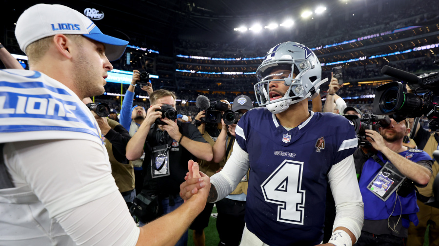 
Where does Jared Goff's extension leave Dak Prescott?
In one scenario, Dallas makes Prescott the highest paid player in NFL history. In another, the QB hits the market to get his contract elsewhere. 