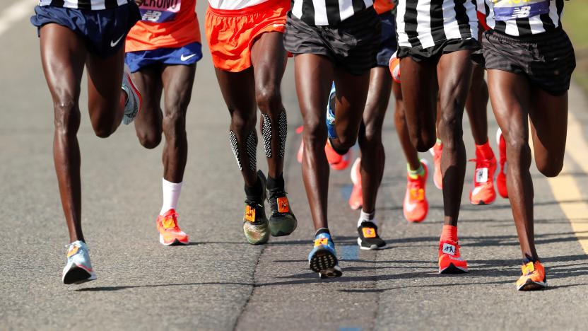 Athletics - London Marathon - London, Britain - April 22, 2018   General view of runners during the men's elite race   REUTERS/Andrew Boyers