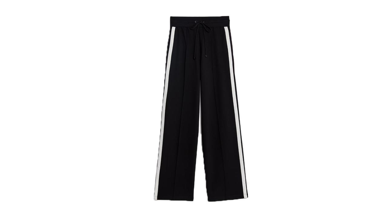 Jersey Side Stripe Wide Leg Trousers, M&S Collection