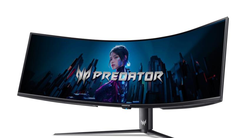 A curved computer monitor