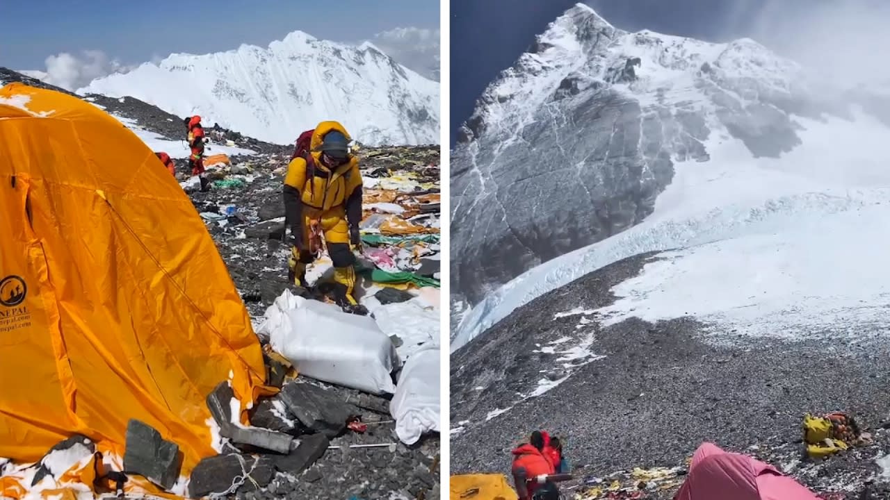 mount everest summit trash