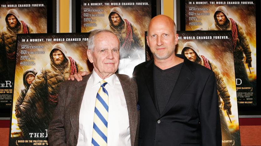 NEW YORK - NOVEMBER 16:  Writer Cormac McCarthy and director John Hillcoat attend the New York premiere of Dimension Films' "The Road" at Clearview Chelsea Cinemas on November 16, 2009 in New York City.  (Photo by Mark Von Holden/Getty Images for Dimension Films)