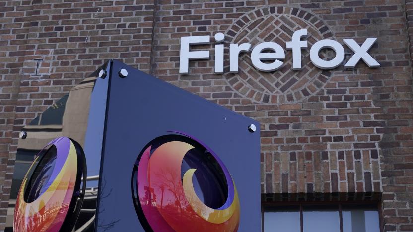 A Firefox sign is shown at a Mozilla office in San Francisco, Wednesday, April 12, 2023. (AP Photo/Jeff Chiu)