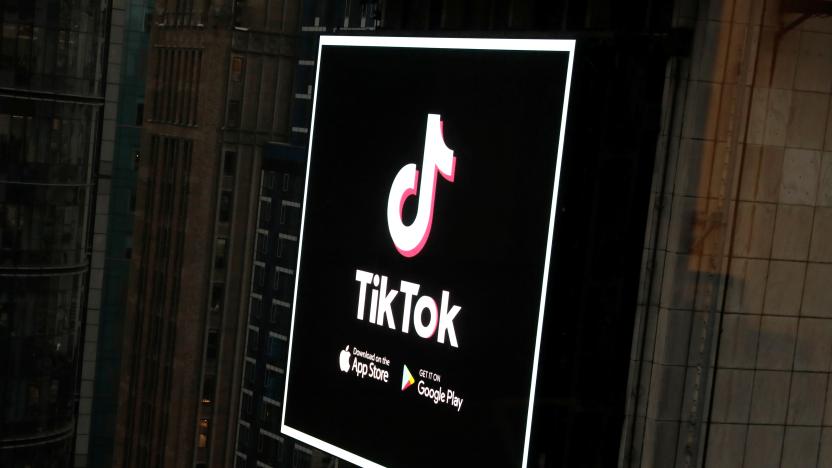 The TikTok logo is seen on a screen over Times Square in New York City, U.S., March 6, 2020. REUTERS/Andrew Kelly