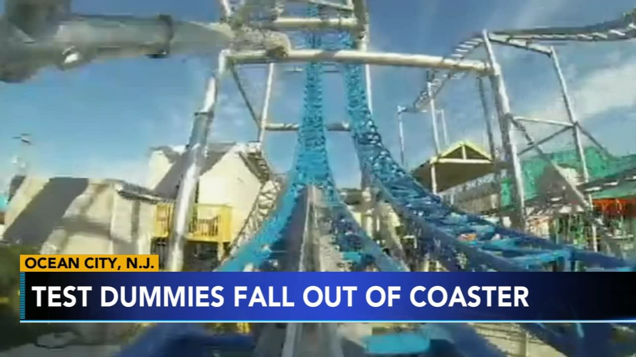 Test dummies fall off Jersey shore coaster during safety run