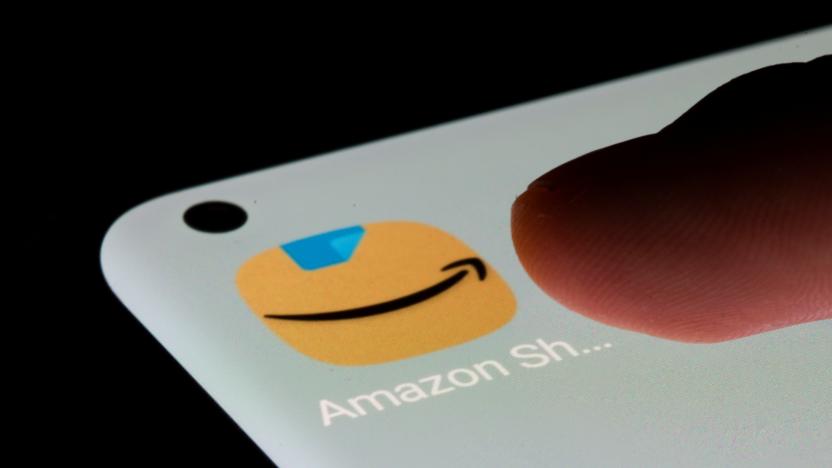 Amazon app is seen on a smartphone in this illustration taken, July 13, 2021. REUTERS/Dado Ruvic/Illustration