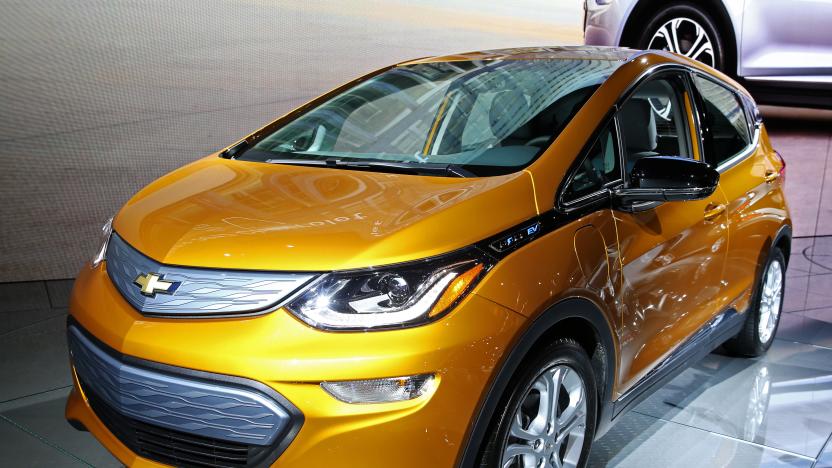 The Chevrolet Bolt EV is pictured at the 2016 Los Angeles Auto Show in Los Angeles, California, U.S November 16, 2016.  REUTERS/Lucy Nicholson