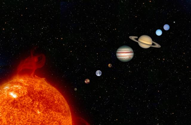 The Solar System - Mercury, Venus, Earth, Mars, Jupiter, Saturn, Uranus, Neptune & Pluto.
