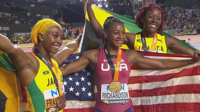 Richardson surges to dramatic 100m victory