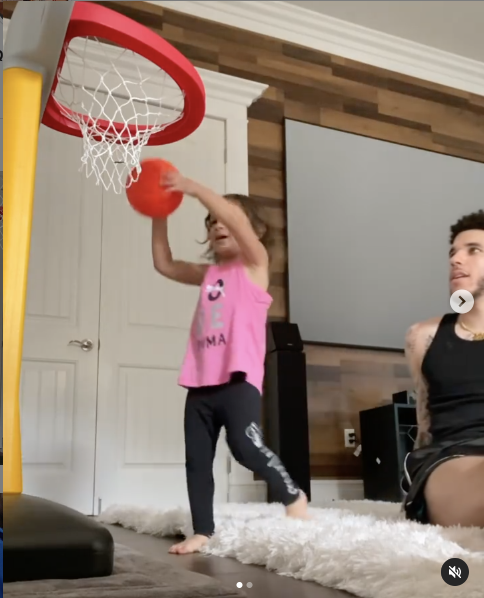 WATCH Lonzo Ball shares adorable video playing basketball with