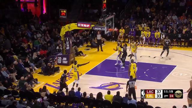 Robert Covington with a block vs the Los Angeles Lakers