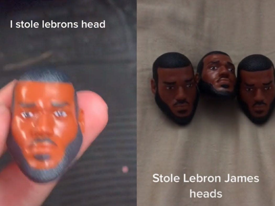 Tiktok Users Are Stealing The Heads Off Of Space Jam Lebron James Figures