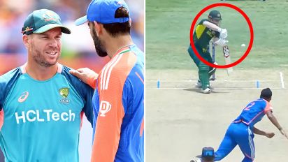 Getty Images - India's Virat Kohli was seen chatting to David Warner at the T20 World Cup after what could have been the veteran's final time batting for Australia. Pic: Getty/Prime 