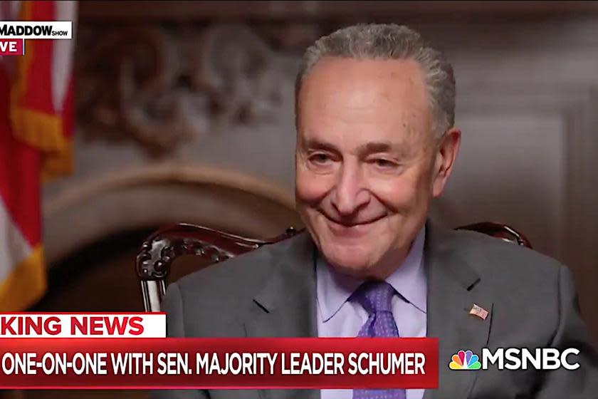 Rachel Maddow of MSNBC says McConnell “gave in” to the demand for obstruction during his interview with Schumer
