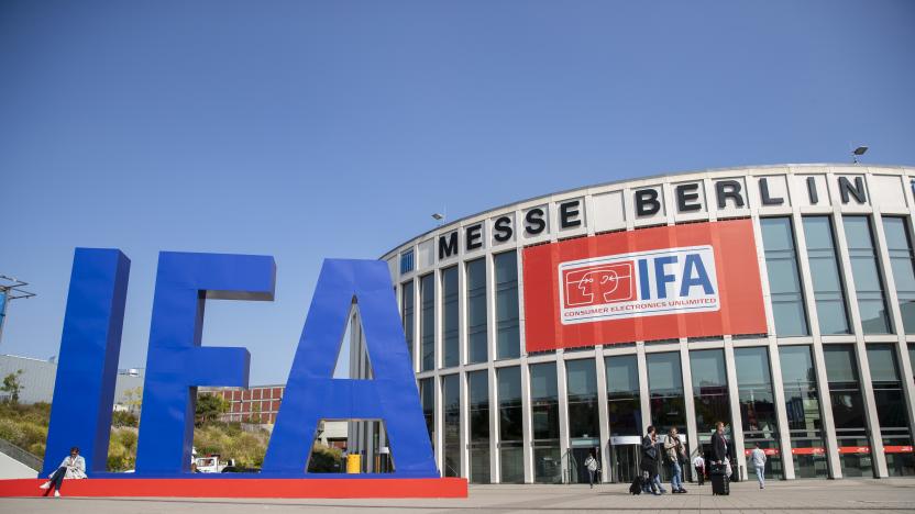 IFA logo at the Berlin Fair during the international electronics and innovation fair IFA in Berlin on September 11, 2019. (Photo by Emmanuele Contini/NurPhoto via Getty Images)