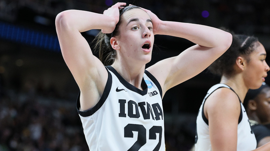 Getty Images - ALBANY, NEW YORK - MARCH 30: Caitlin Clark #22 of the Iowa Hawkeyes reacts in a game against the Colorado Buffaloes during the first half in the Sweet 16 round of the NCAA Women's Basketball Tournament at MVP Arena on March 30, 2024 in Albany, New York. (Photo by Andy Lyons/Getty Images)