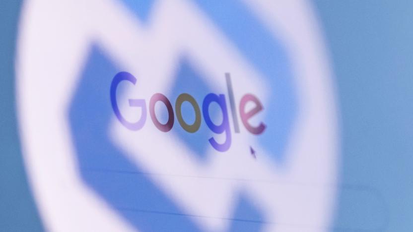 The logo of Russia's state communications regulator, Roskomnadzor, is reflected in a laptop screen showing Google start page, in this picture illustration taken May 27, 2021. REUTERS/Maxim Shemetov/Illustration