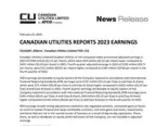 CANADIAN UTILITIES REPORTS 2023 EARNINGS