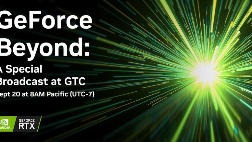 An NVIDIA promotional image, which reads 
GeForce Beyond
A special broadcast at GTC
Sept 20 at 8AM Pacific (UTC-7).

The NVIDIA GeForce RTX logo is also included.
